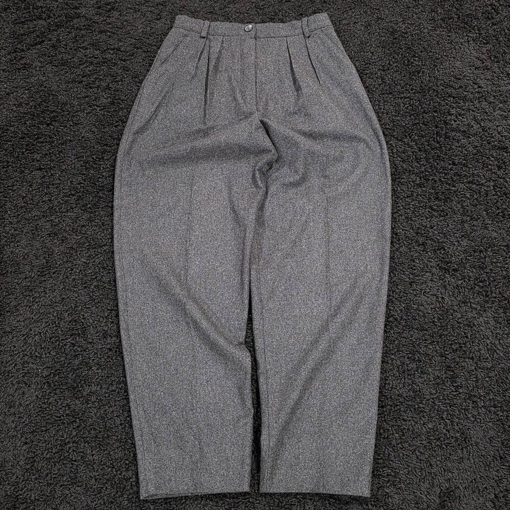 90s Grey Euro Vintage Import Dark Academia Pleated Grunge Trousers Size 12
